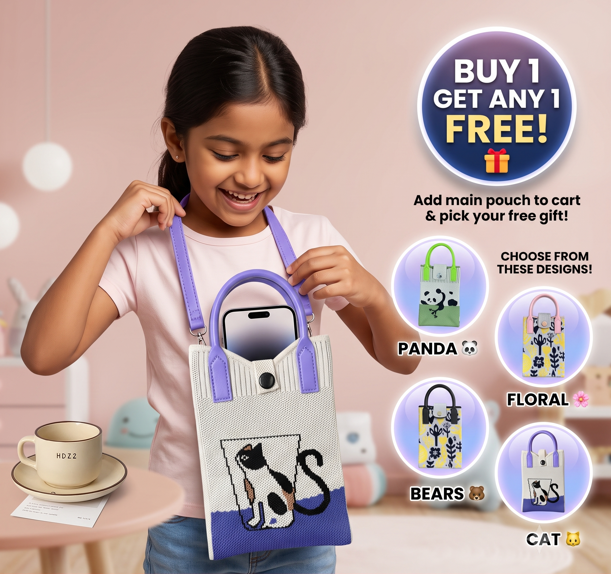 Kawaii Korean Mobile Sling bag | Buy 1 Get 1 FREE