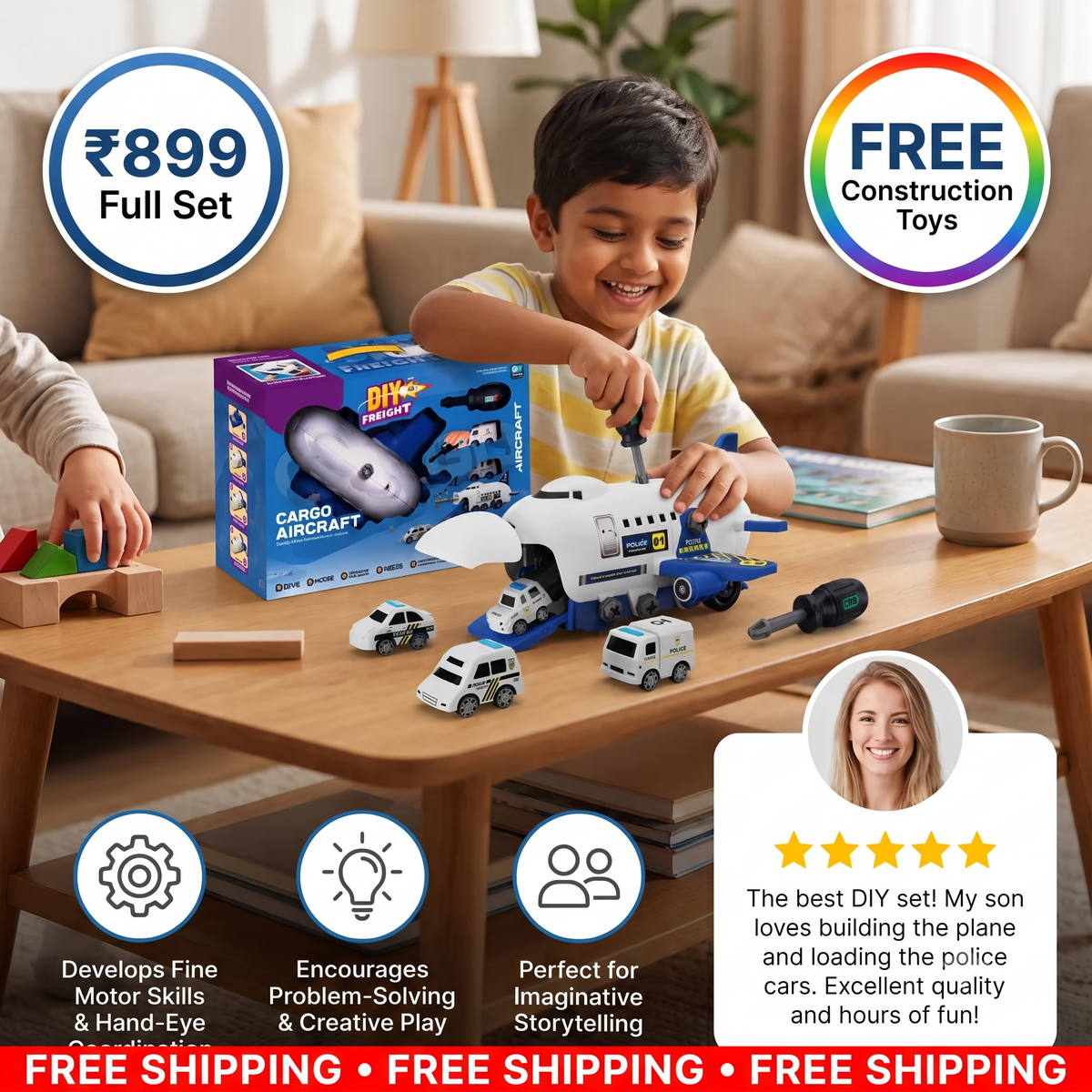 DIY Airplane Transport Truck Playset | WIth FREE Construction Toys