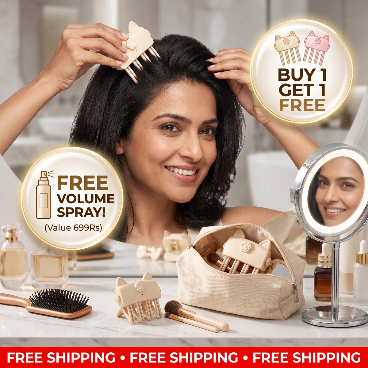 Cordless Heated Hair Volumizer | FREE Volume Hair Spray