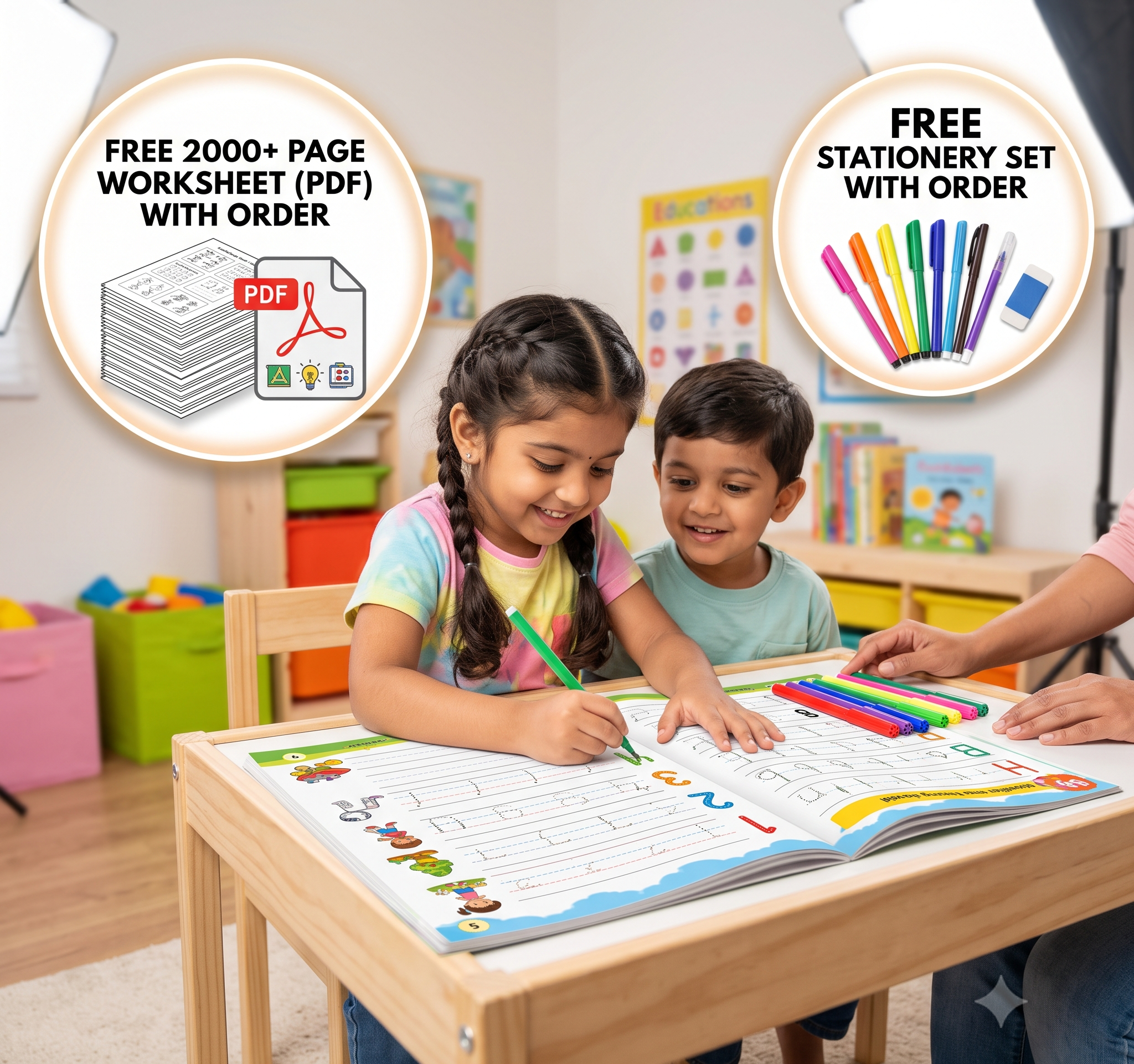 Montessori Reusable Tracing Line book | 68 Pages | FREE Worksheet | FREE Stationery Set