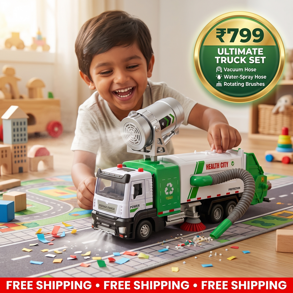 Street Sweeper Interactive Truck Set | Interactive Vaccum Hose