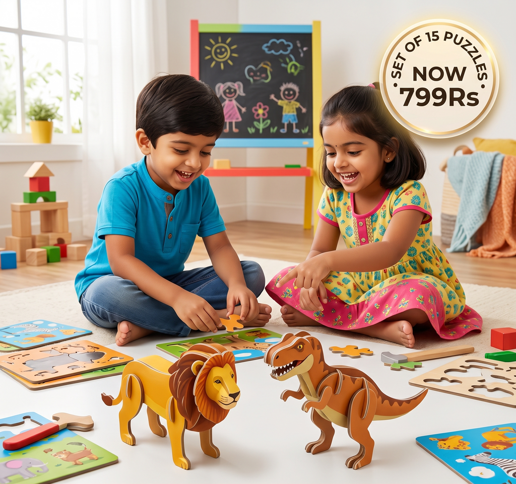 3D Cartoon Puzzle Set For Kids | Set of 4 Puzzle
