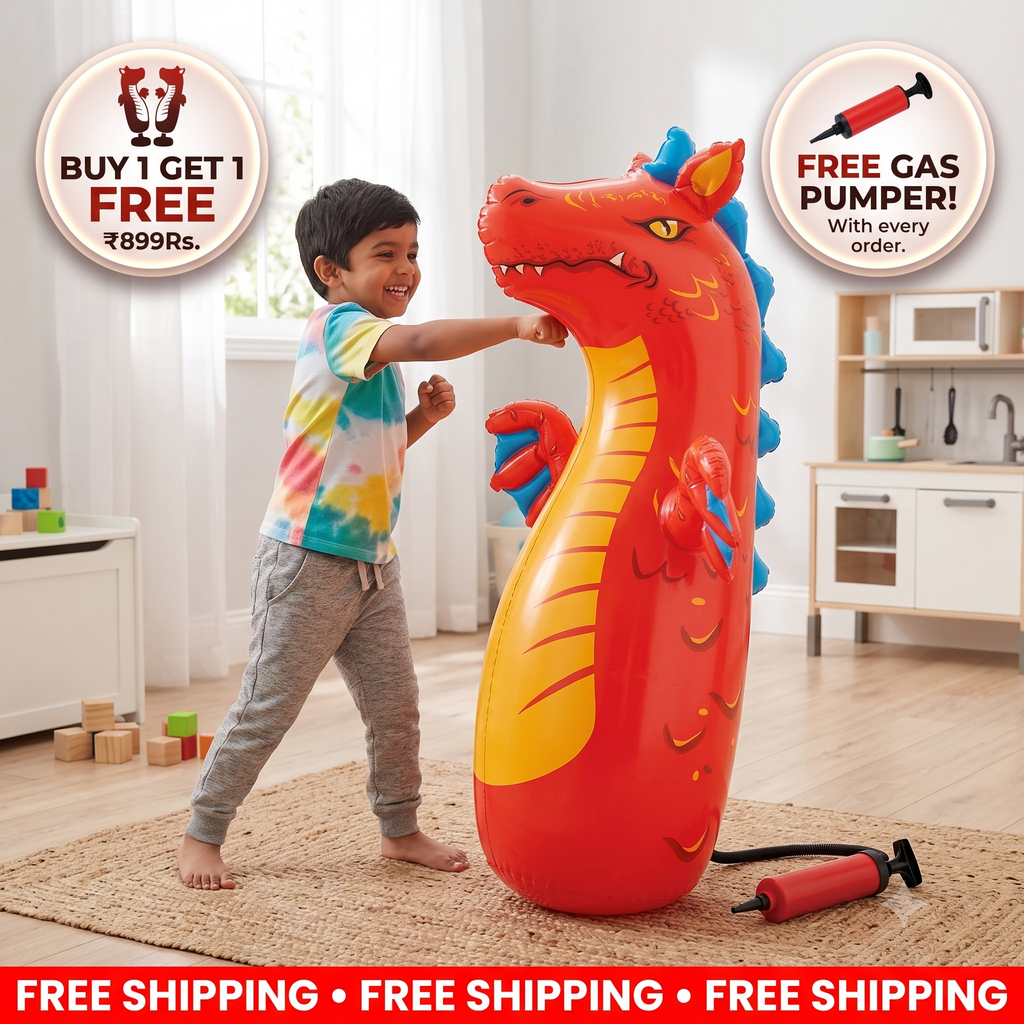 Kids Inflatable Punching Bag – Animal Design with Water-Filled Base | Boosts Physical Activity