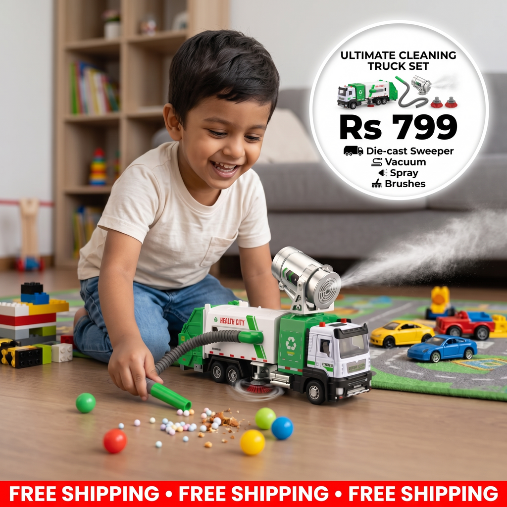 Street Sweeper Interactive Truck Set | Interactive Vaccum Hose