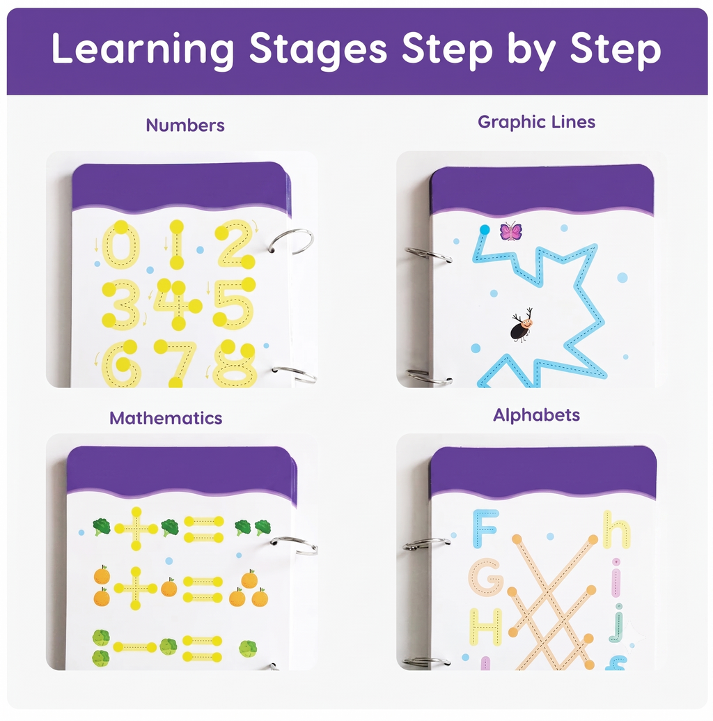 Montessori Reusable Tracing Line book | 68 Pages | FREE Worksheet | FREE Stationery Set
