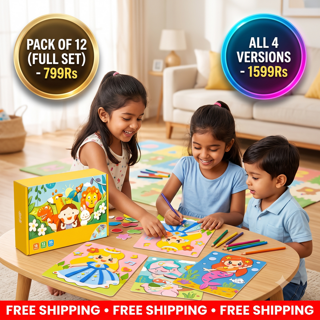 DIY 3D Craft Sticker Set for Kids | Pack of 12