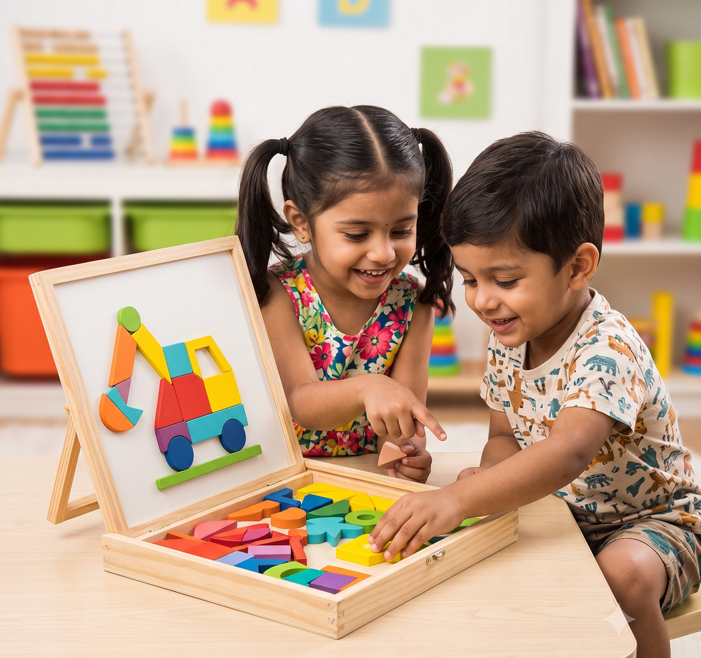 Magical Wooden Puzzle Set | 220 Block Set | Boost Creativity