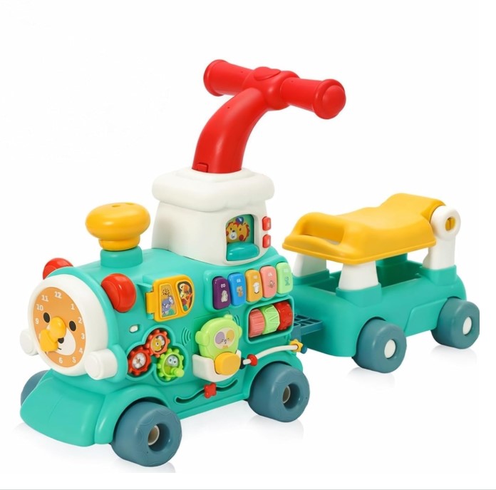 5-in-1 Multi-Functional Baby Walker Train Steam Train Toy
