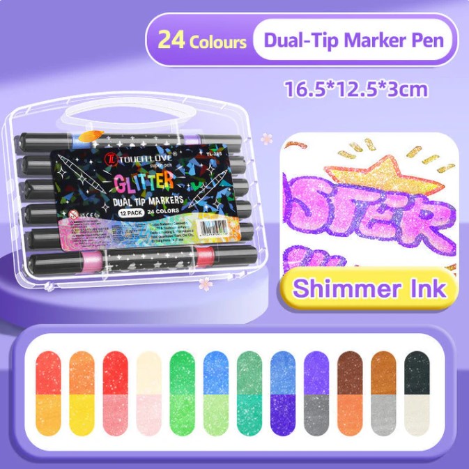 Double-Tip Glitter Marker | 2-in-1 Colors