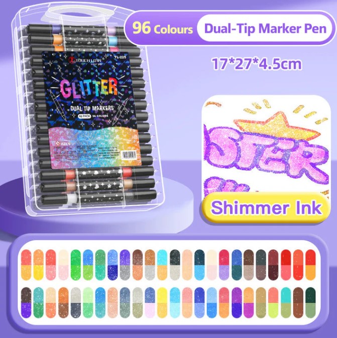 Double-Tip Glitter Marker | 2-in-1 Colors