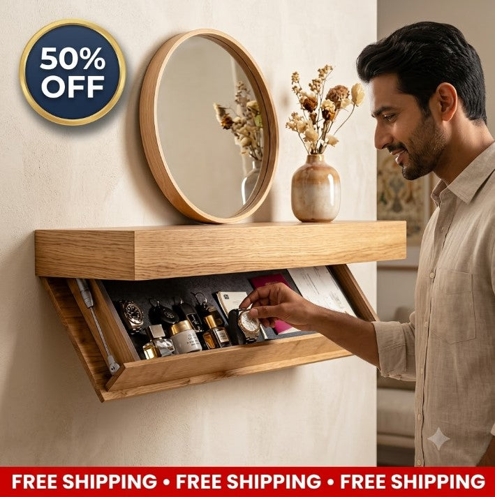 Luxury Floating Wall Shelf with Secret Compartment | 10inch