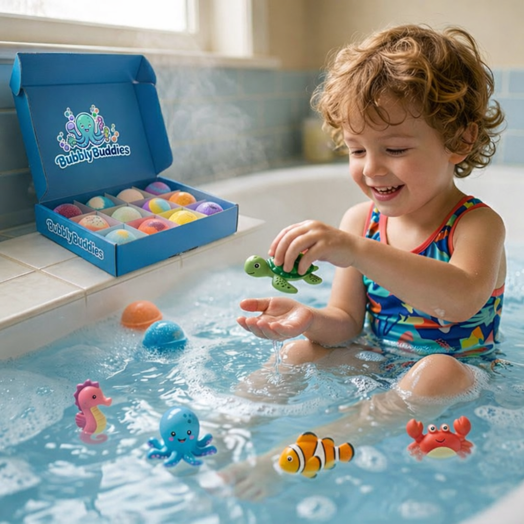 12-Piece Ocean Surprise Toy Bath Foam Set | FREE TOYS With Every Bath Foam