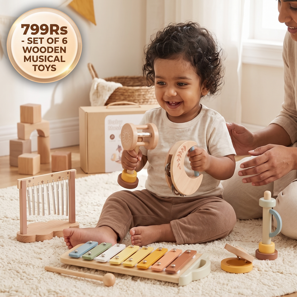 Baby Wooden Sound Toy Set – 6-piece Sensory Music & Sound Toy