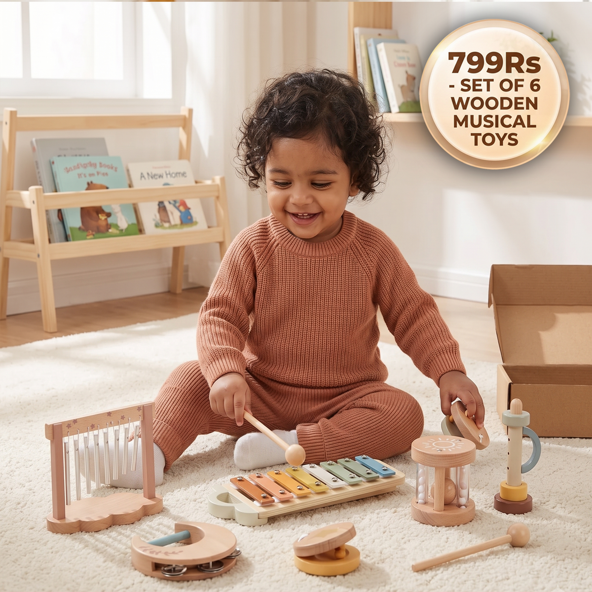 Baby Wooden Sound Toy Set – 6-piece Sensory Music & Sound Toy