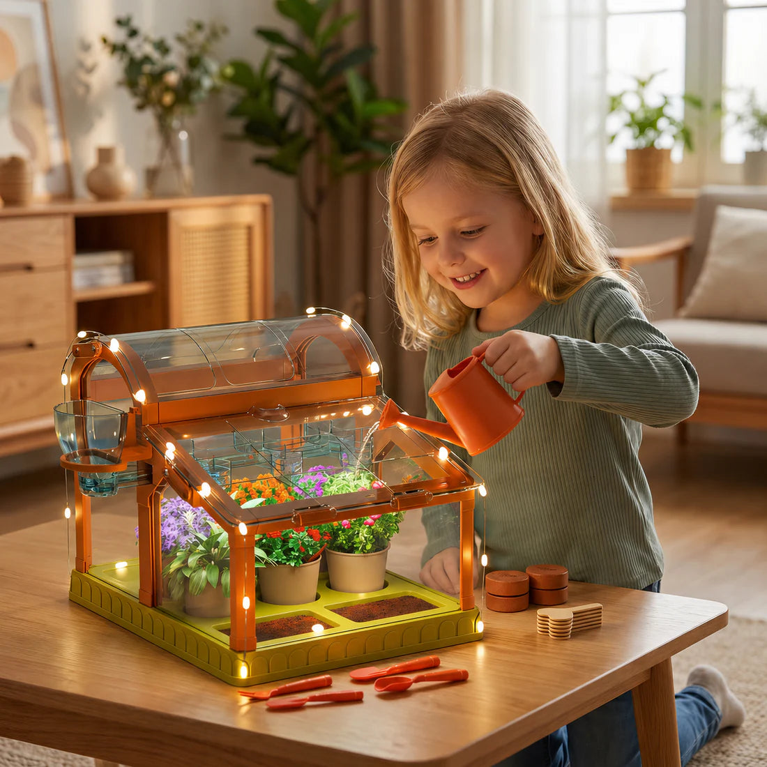 Acrylic Kids Greenhouse – Indoor Plant Growing Kit for Learning & Fun