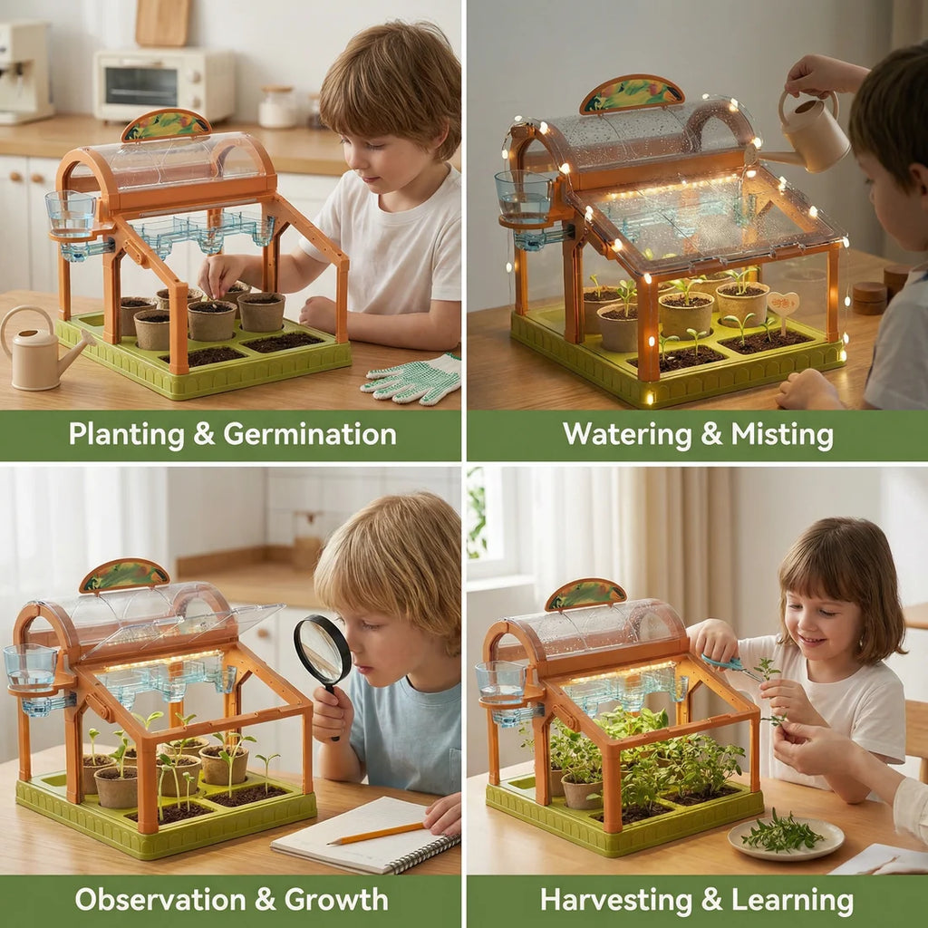 Acrylic Kids Greenhouse – Indoor Plant Growing Kit for Learning & Fun