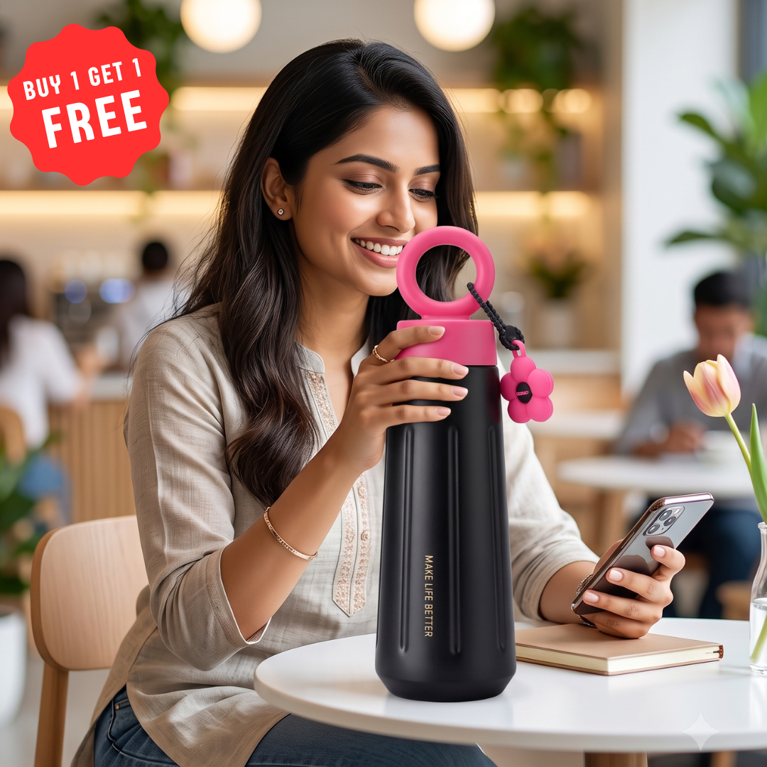 Flower Insulated Bottle - 500 ML | Buy 1 Get 1 FREE