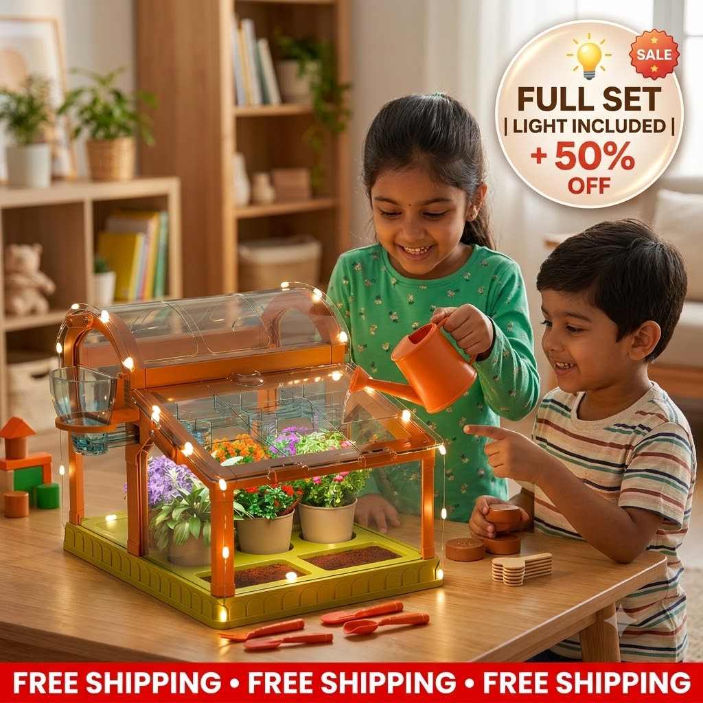 Acrylic Kids Greenhouse – Indoor Plant Growing Kit for Learning & Fun