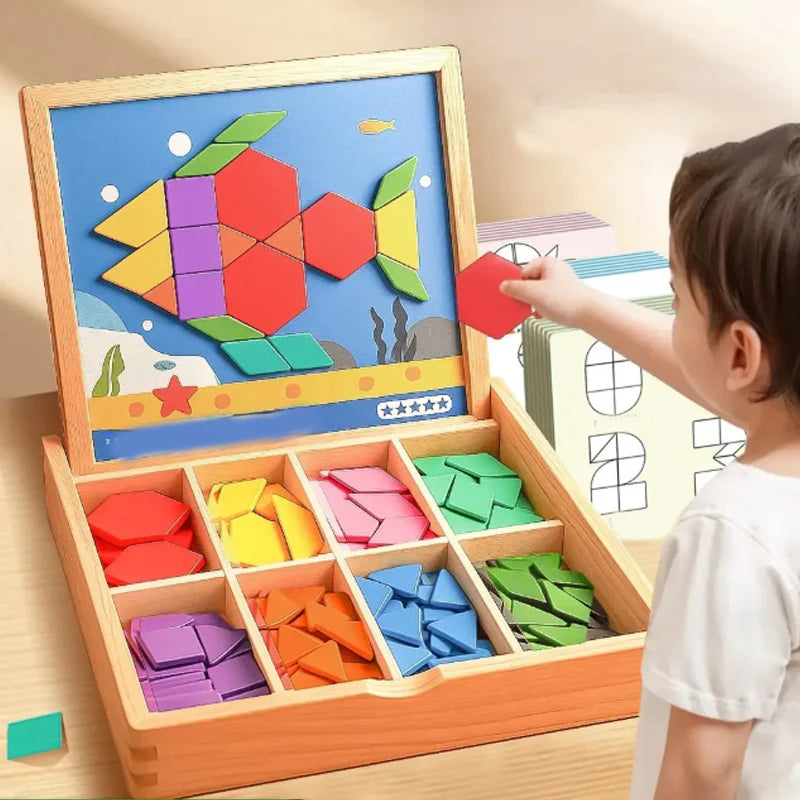 Wooden Magnetic puzzle Game With Patterns |