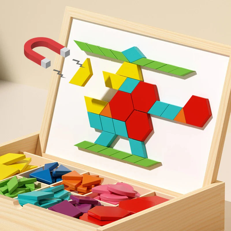 Wooden Magnetic puzzle Game With Patterns |